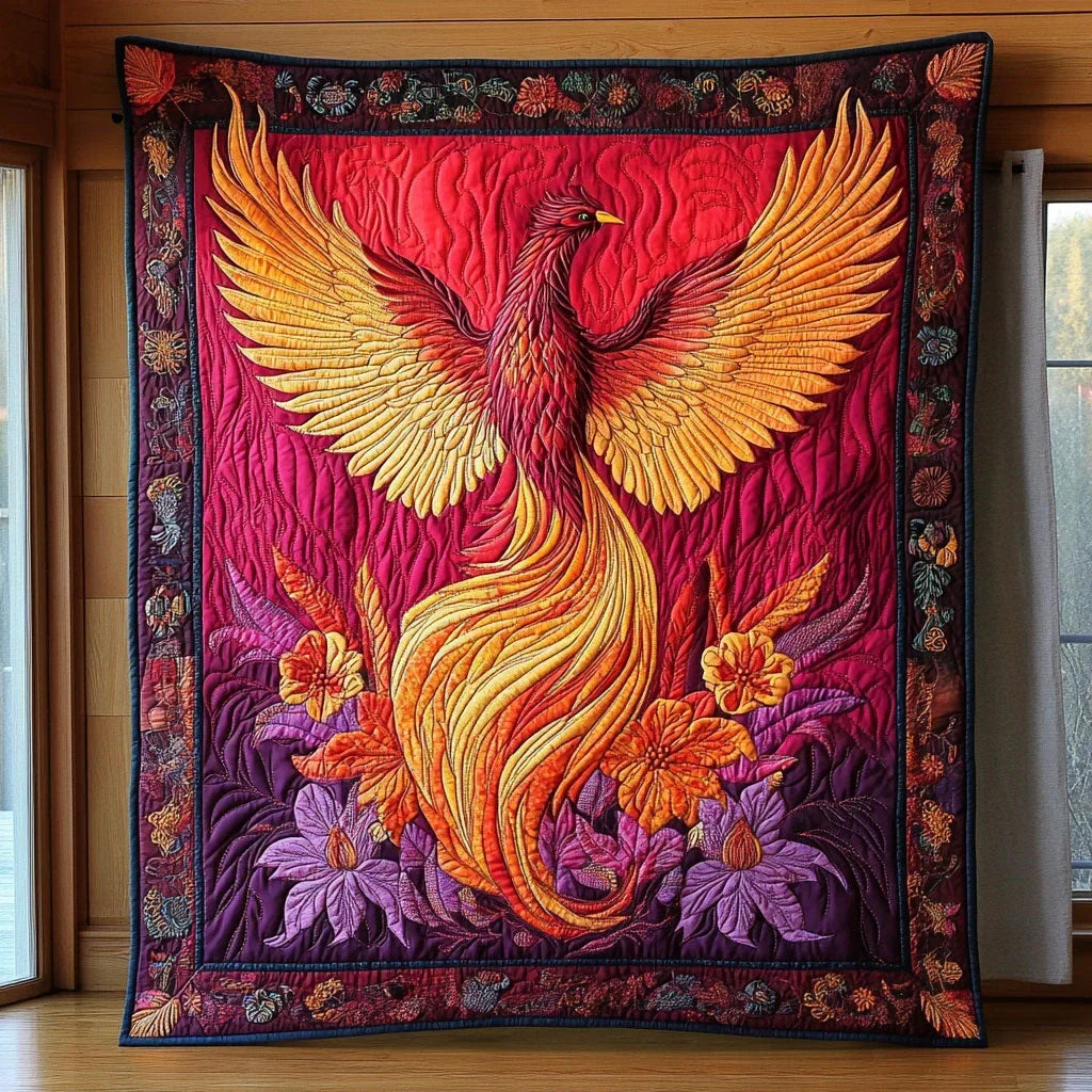 Rise Of Phoenix Quilt Blanket