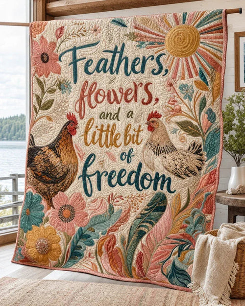 Roaming Feathers Quilt Blanket - Quilted Blanket by Wild and Way