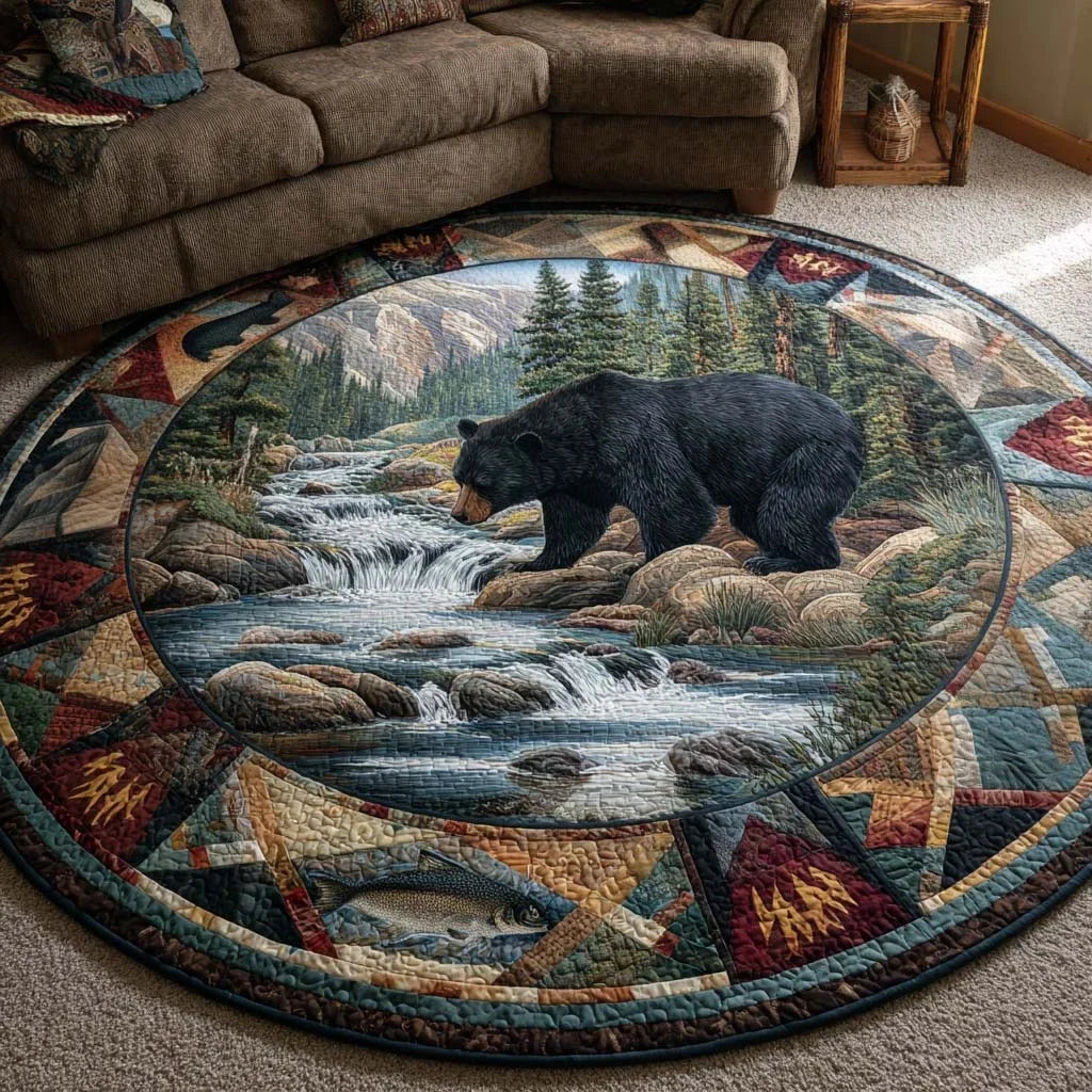 Rocky Stream Quilted Round Mat
