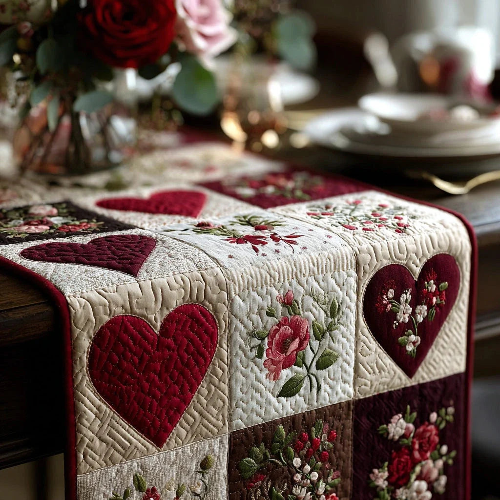 Romantic Garden Quilted Table Runner