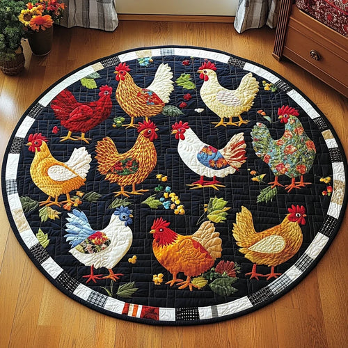 Rooster Radiance Quilted Round Mat