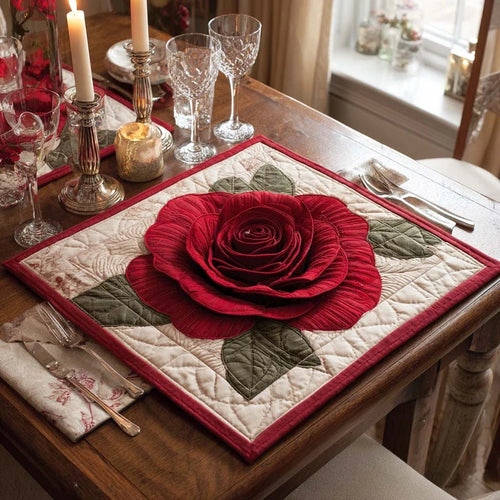 Rose Bloom Quilted Table Topper