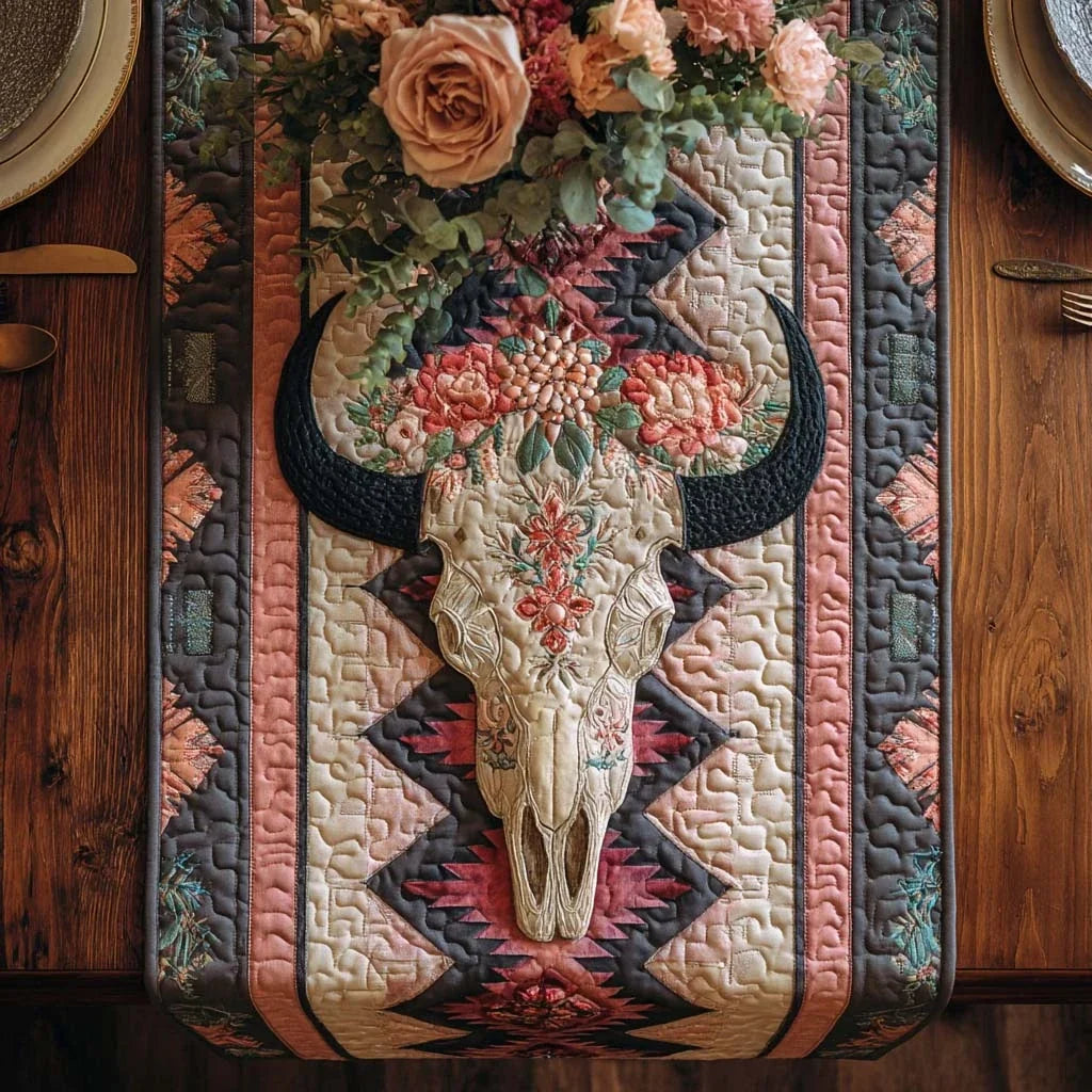 Rose Buffalo Guardian Quilted Table Runner