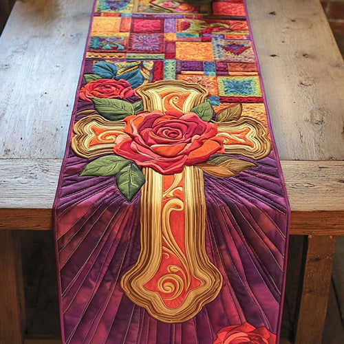 Rose of Faith Quilted Table Runner