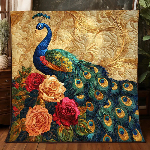 Rose Peacock Quilt Blanket