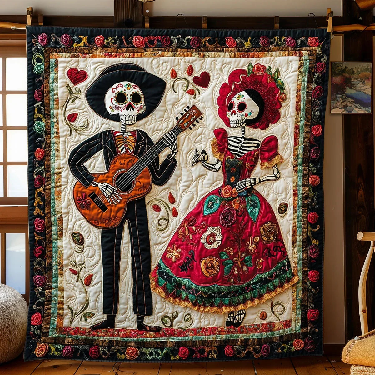 Roses And Remembrance Quilt Blanket