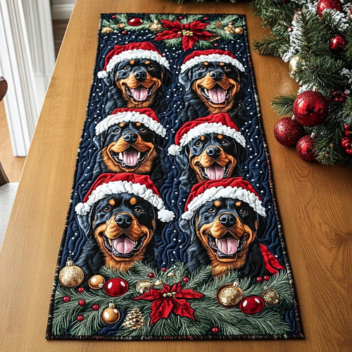 Rottweiler Heart Quilted Table Runner