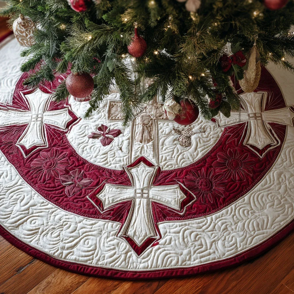 Royal Faith Christmas Quilted Tree Skirt