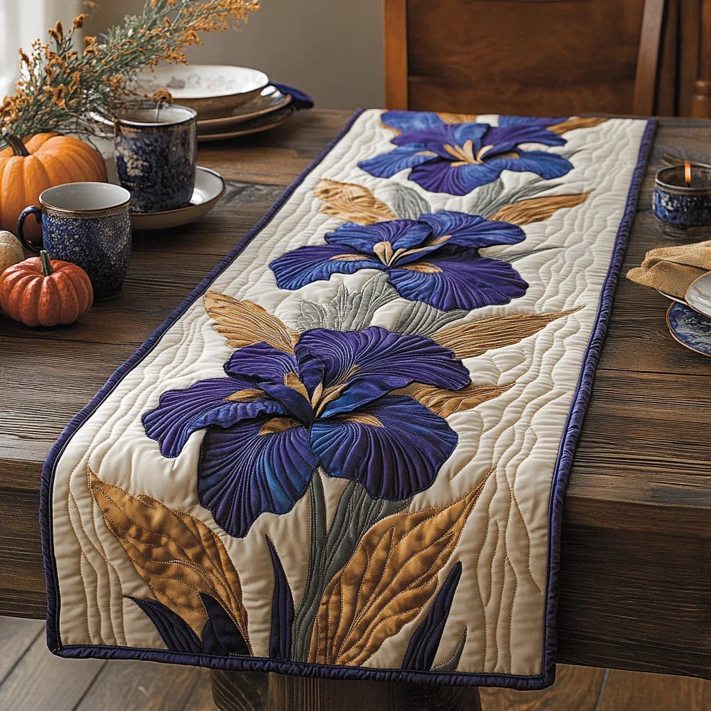 Royal Iris Quilted Table Runner