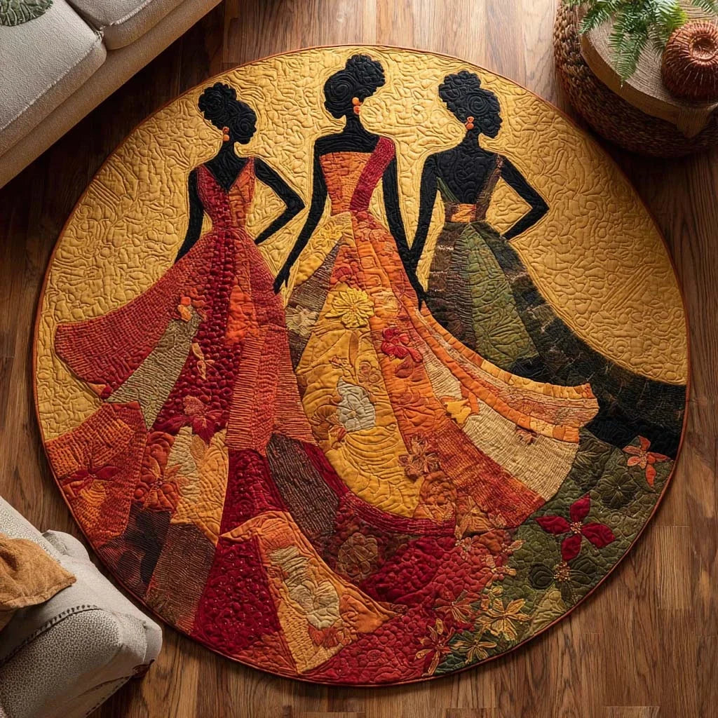 Royal Trio Quilted Round Mat