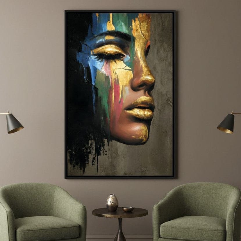 Golden Silhouette Awakening Canvas Wall Art