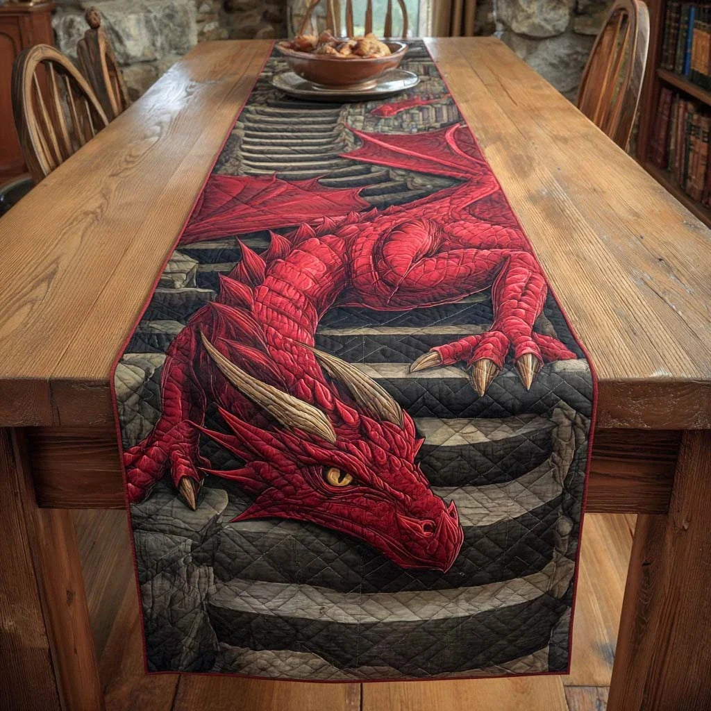 Ruby Sentinel Quilted Table Runner