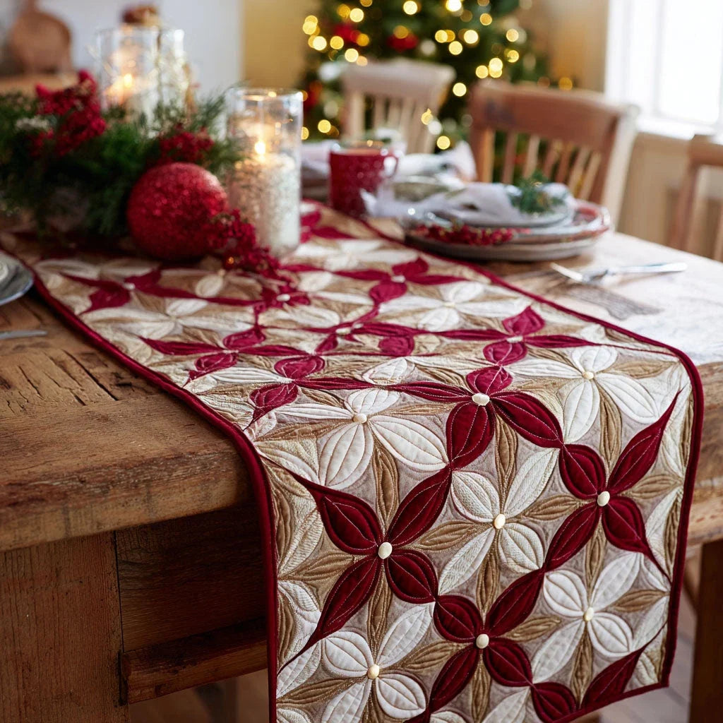Ruby Whispers Quilted Table Runner
