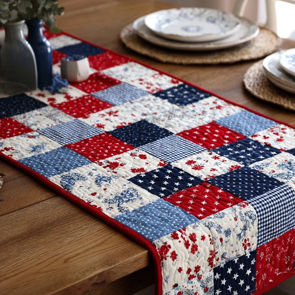 Rustic Americana Quilted Table Runner