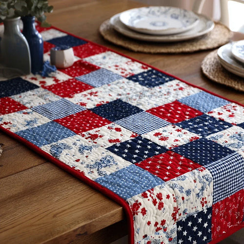 Rustic Americana Quilted Table Runner