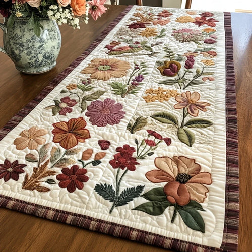 Rustic Bloom Quilted Table Runner