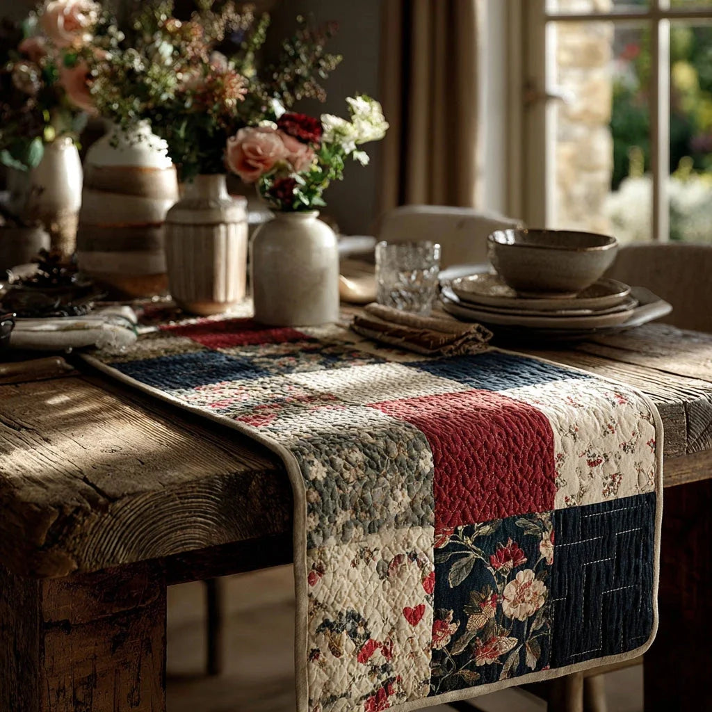 Rustic Bloom Quilted Table Runner