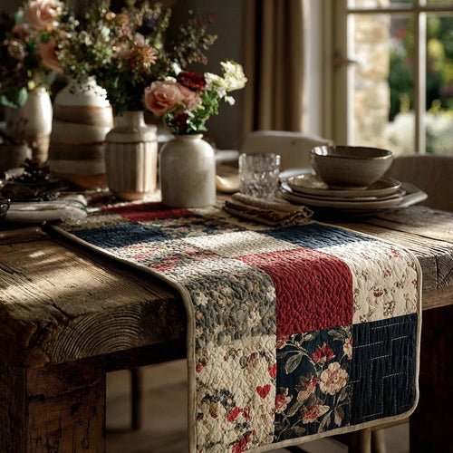 Rustic Bloom Quilted Table Runner