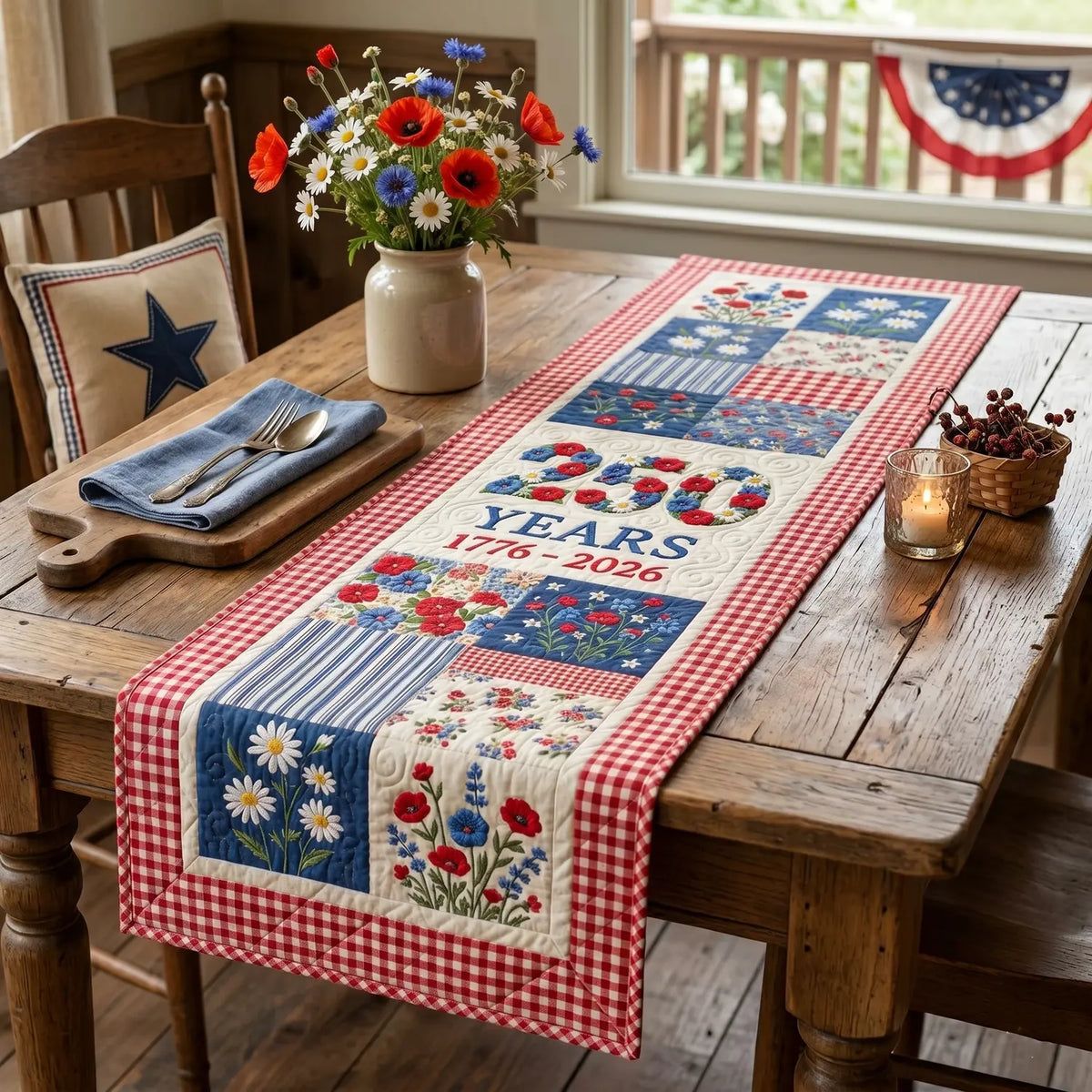 Rustic Celebration Quilted Table Runner