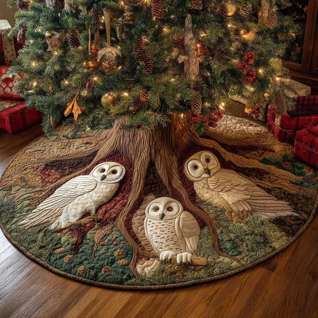 Rustic Critters Christmas Quilted Tree Skirt