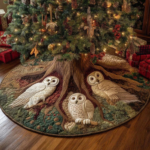 Rustic Critters Christmas Quilted Tree Skirt