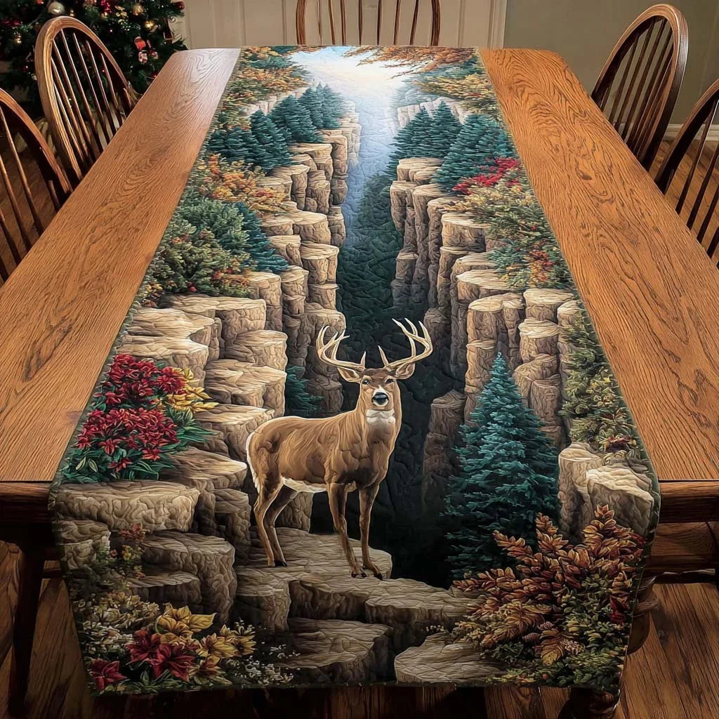 Rustic Deer Quilted Table Runner