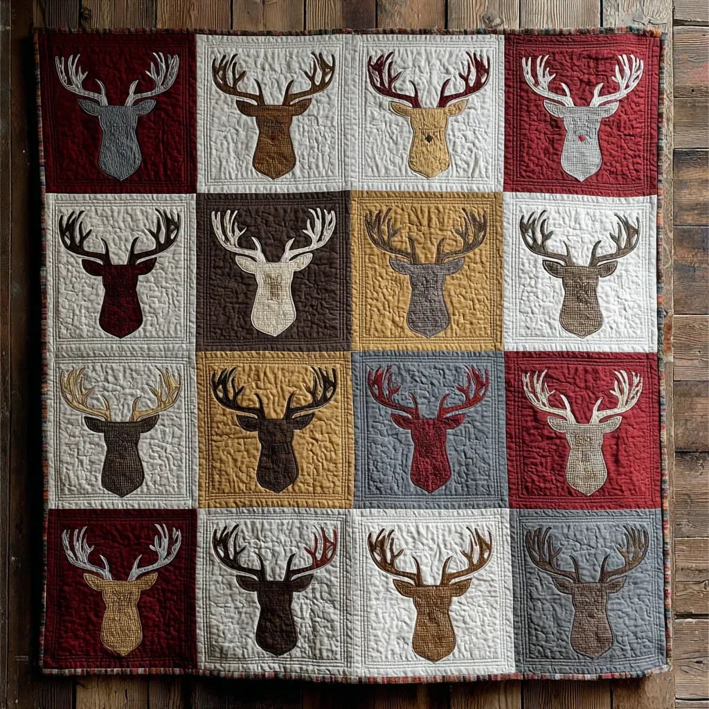 Rustic Deer Quilt Blanket