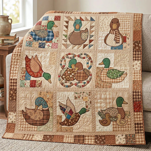 Rustic Duck Quilt Blanket - Quilted Blanket by Wild and Way