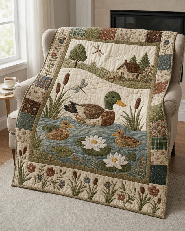 Rustic Duck Quilt Blanket - Quilted Blanket by Wild and Way