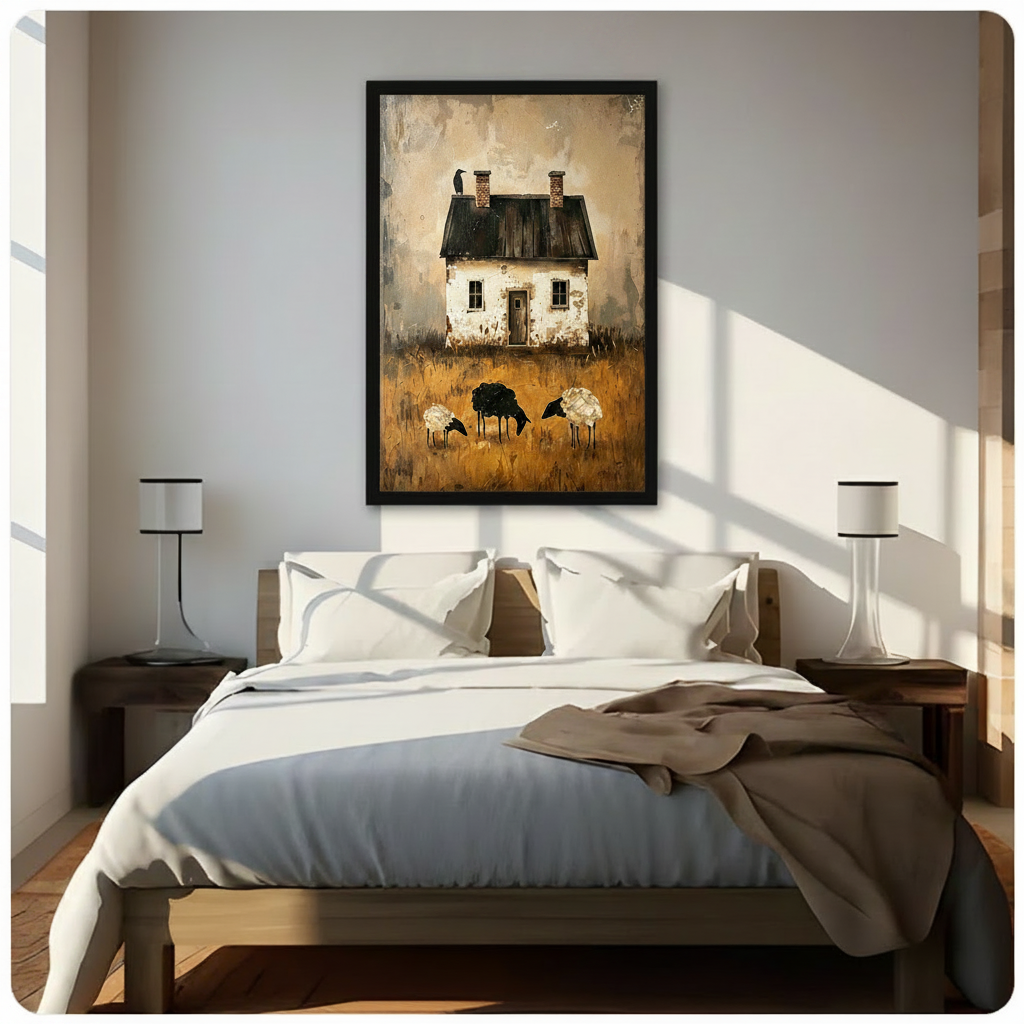 Rustic Farmhouse Black Sheep Canvas Wall Art