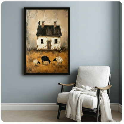 Rustic Farmhouse Black Sheep Canvas Wall Art