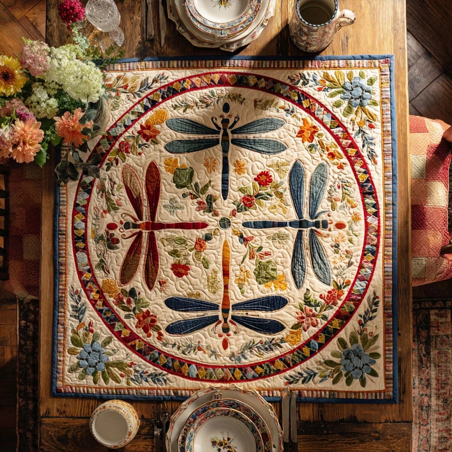 Rustic Flutter Quilted Table Topper