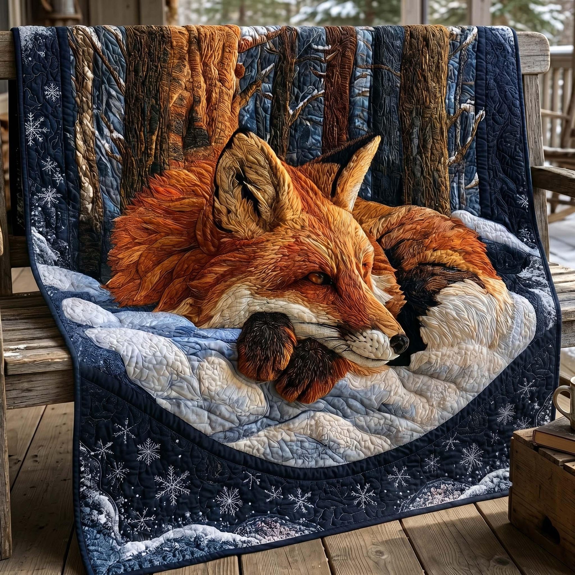 Rustic Fox Quilt Blanket - Quilted Blanket by Wild and Way
