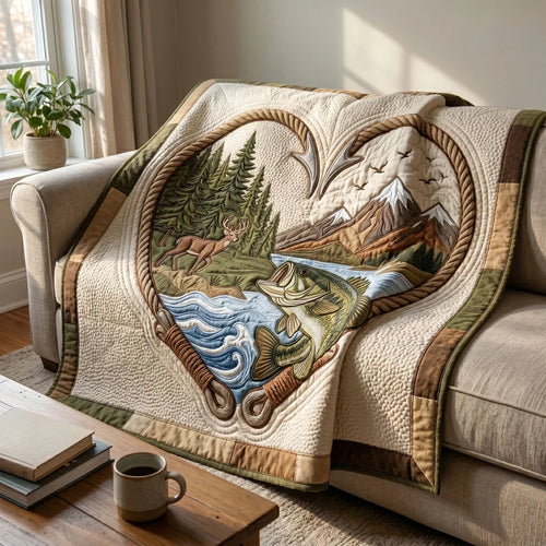 Rustic Hunter's Love Quilt Blanket