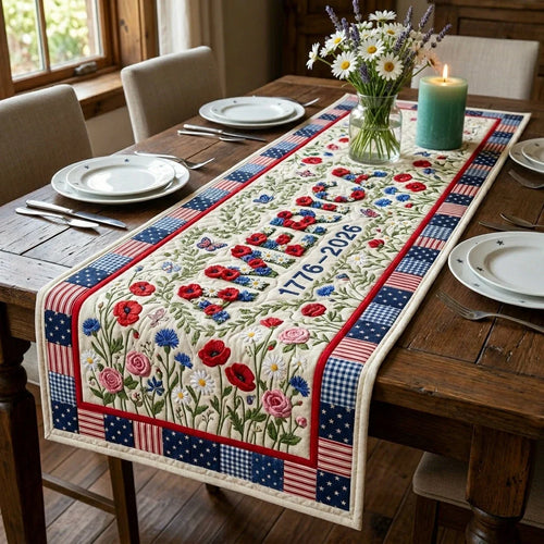 Rustic Liberty Quilted Table Runner