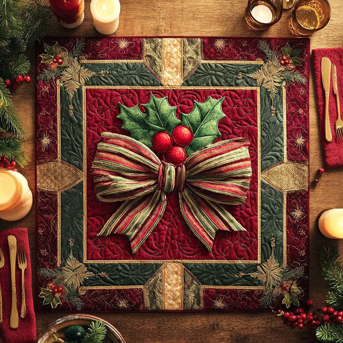 Rustic Noel Quilted Table Topper