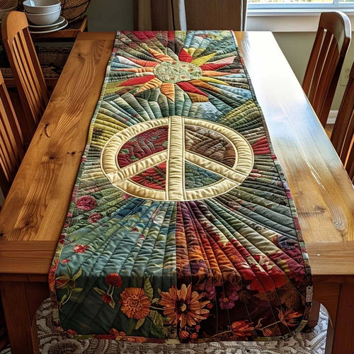 Rustic Peace Quilted Table Runner