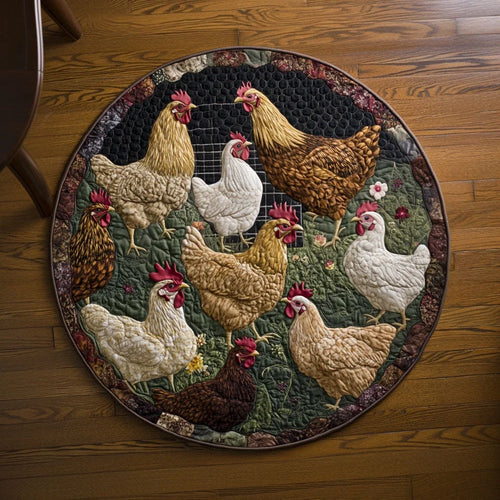 Rustic Peck Quilted Round Mat