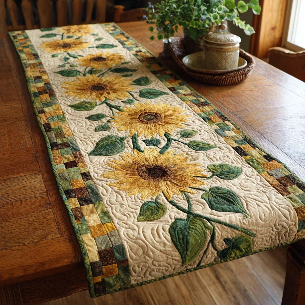 Rustic Petals Quilted Table Runner