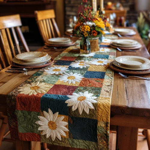Rustic Petals Quilted Table Runner