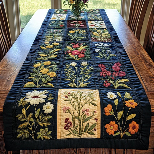 Rustic Petals Quilted Table Runner