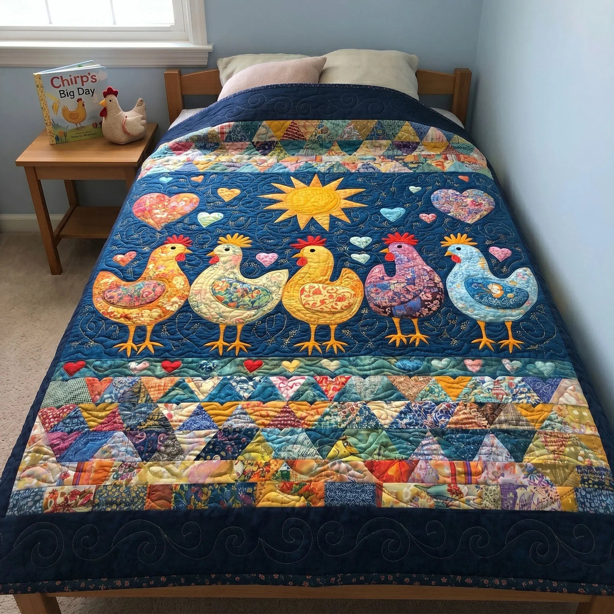 Rustic Poultry Quilt Blanket - Quilted Blanket by Wild and Way