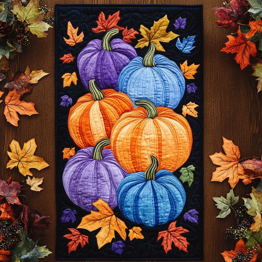 Rustic Pumpkin Quilted Table Runner