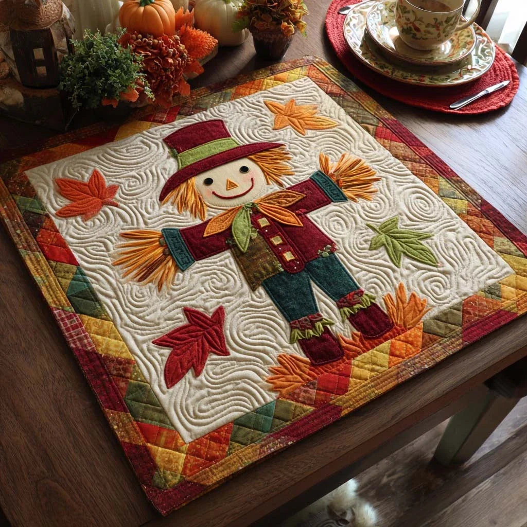 Rustic Scarecrow Magic Quilted Table Topper