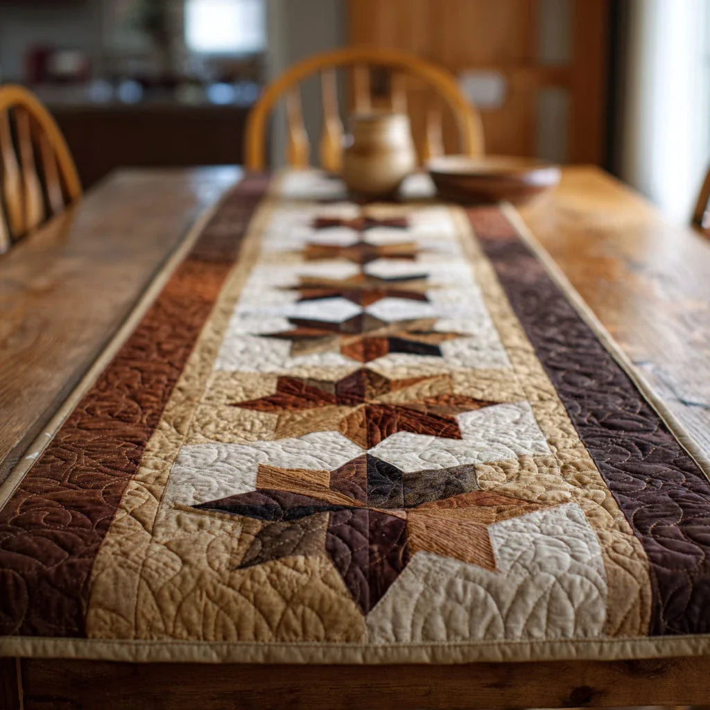 Rustic Starline Quilted Table Runner