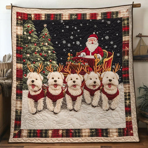 Rustic Terrier Noel Quilt Blanket