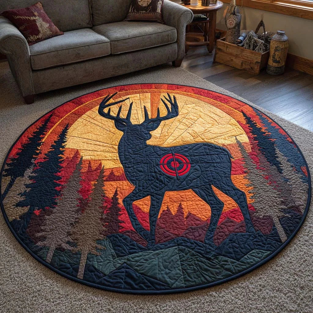 Rustic Trail Quilted Round Mat
