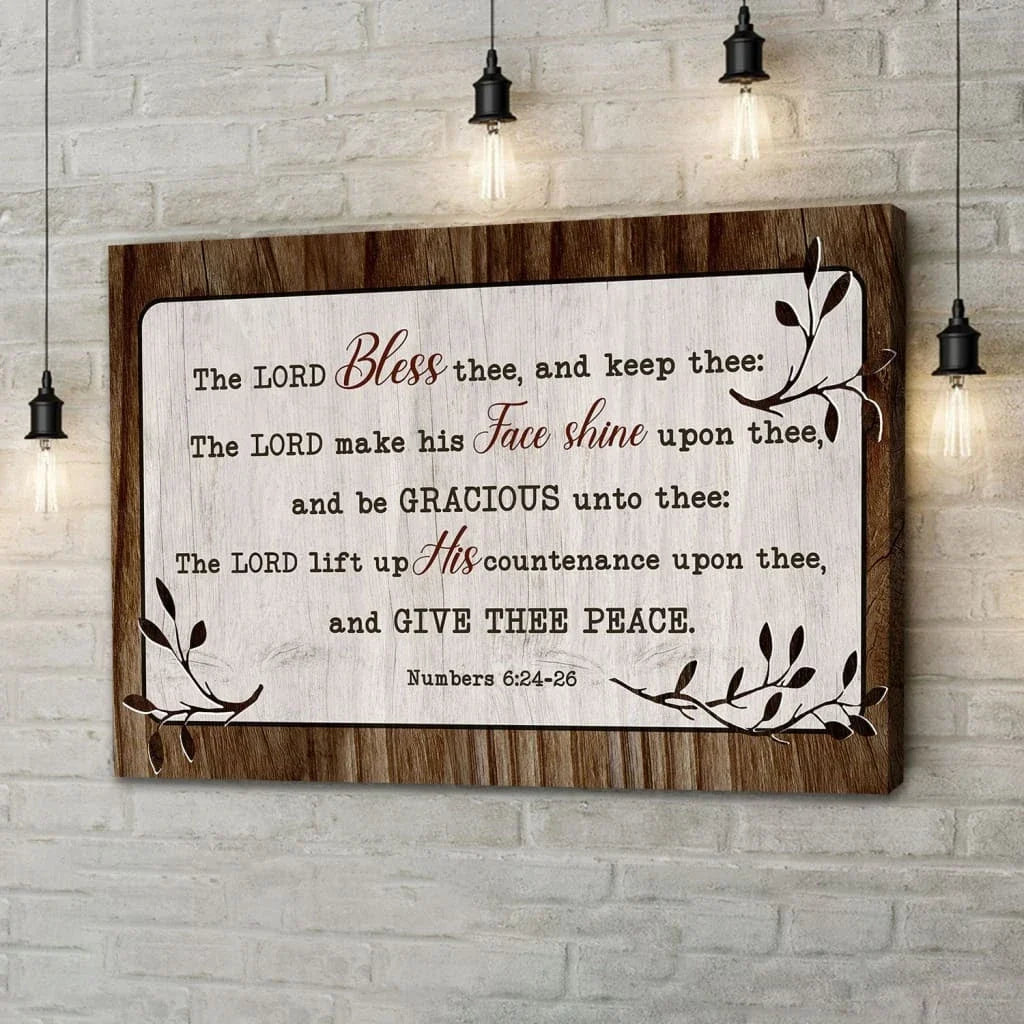 numbers 6 24 26 the lord bless thee and keep thee wall art canvas (Landscape) (view 4)