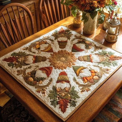 Rusty the Fall Gnome Quilted Table Topper