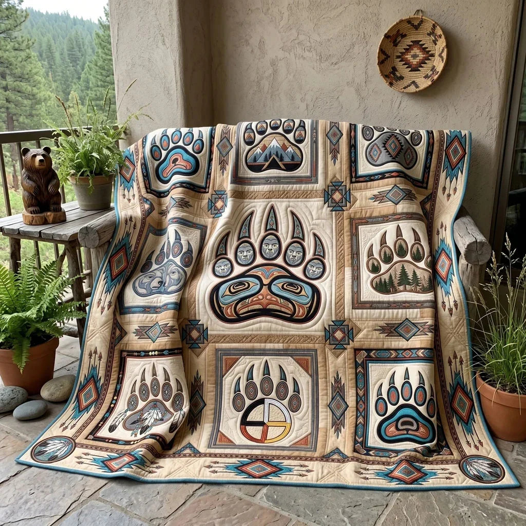 Sacred Bear Path Quilt Blanket